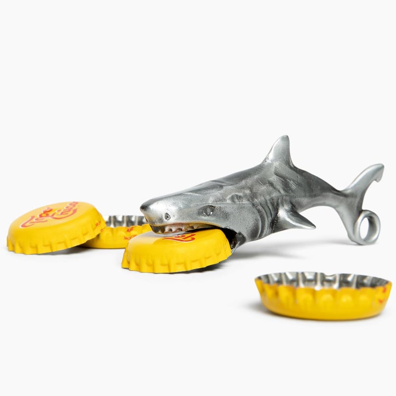 Itera Great White Shark Bottle Opener - Heavy Duty Beer & Soda Cap Opener - Unique Ocean Theme Bar Tool - Fun Beach House Kitchen Gadget Gift (Antique Silver) - Image 5